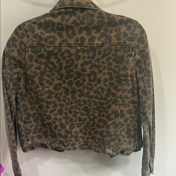Leopard Print Denim Jacket - Picture 2 of 2